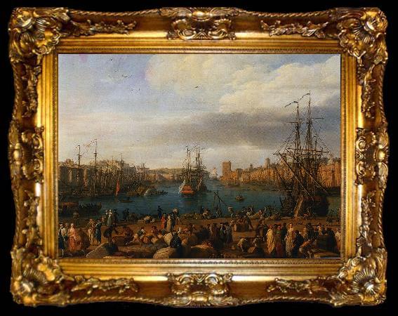 framed  Claude-joseph Vernet Interieur du port de Marseille, ta009-2